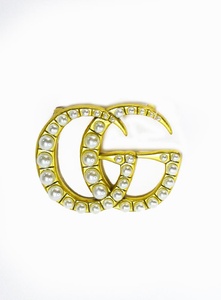 Gucci Gold Plated Pearl Pin